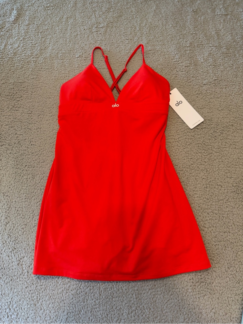 Alo Airbrush Splendor Dress color bright red size L